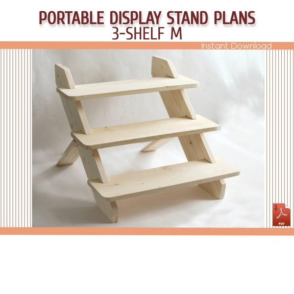 Portable  Craft Fair Display Stand Plans - Wooden Display Stand, Collapsible Cupcake Stand DIY Plans - Download PDF