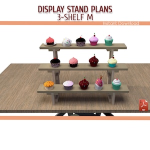 DIY Collapsible Craft Fair Display Stand Plans - Wooden Portable Display Stand Plans - Cupcake Stand DIY Plans - Download PDF