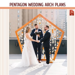 Pentagon Wedding Arch Plans, DIY Geometric Backyard Trellis Pentagon Wedding Arbor Plans - Download PDF