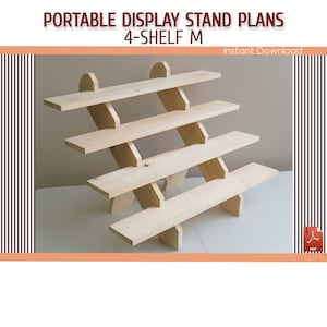 Portable  Craft Fair Display Stand Plans, DIY Wooden Display Stand, Cupcake Stand Plans - Download PDF