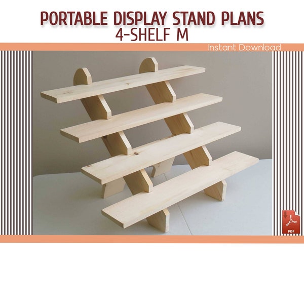 Portable  Craft Fair Display Stand Plans, DIY Wooden Display Stand, Cupcake Stand Plans - Download PDF
