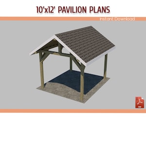 10'x12' plattegronden gevelpaviljoen - houten paviljoen doe-het-zelf - plattegronden tuinpaviljoen - download de Priantable-pdf