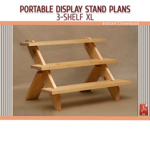 Portable Display Stand Plans, DIY Wooden Craft Fair Display Stand, Cupcake Stand Plans - Download PDF