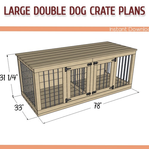Double Dog Kennel Building Plans Wooden Medium Size Dog Etsy
