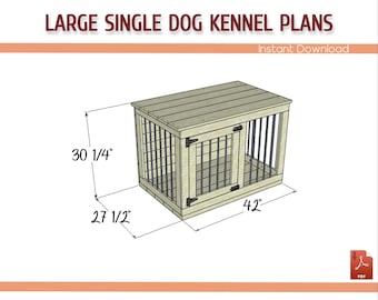 Large Wooden Dog Crate DIY Plans – Single Kennel Furniture (PDF Download)
