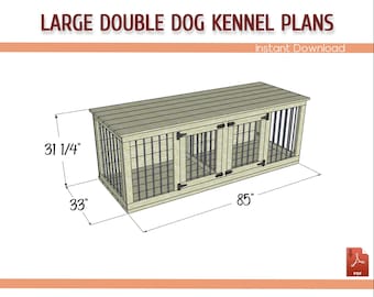 Large Double Dog Kennel DIY Plans – Wooden Crate Furniture (PDF Download)