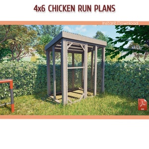 4x6 Chicken Run Building Plans - DIY 4x6 Small Walk-in Chicken Coop Run Plans