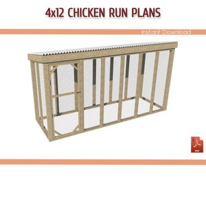 4x12 Chicken Run Plans | Walk-In Backyard Poultry Enclosure DIY (PDF Download)