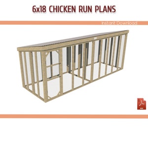 6x18 Chicken Coop Run DIY Plans – Walk-in Design (Download PDF)