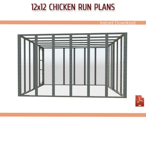 12x12 flat roof chicken run building plans - Download PDF
