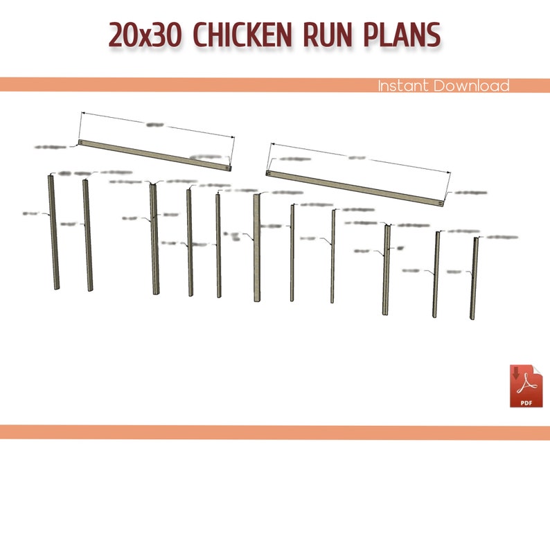 DIY Chicken Run Plans – 20x30 Walk-in Lean-to Coop (PDF Download) - Etsy