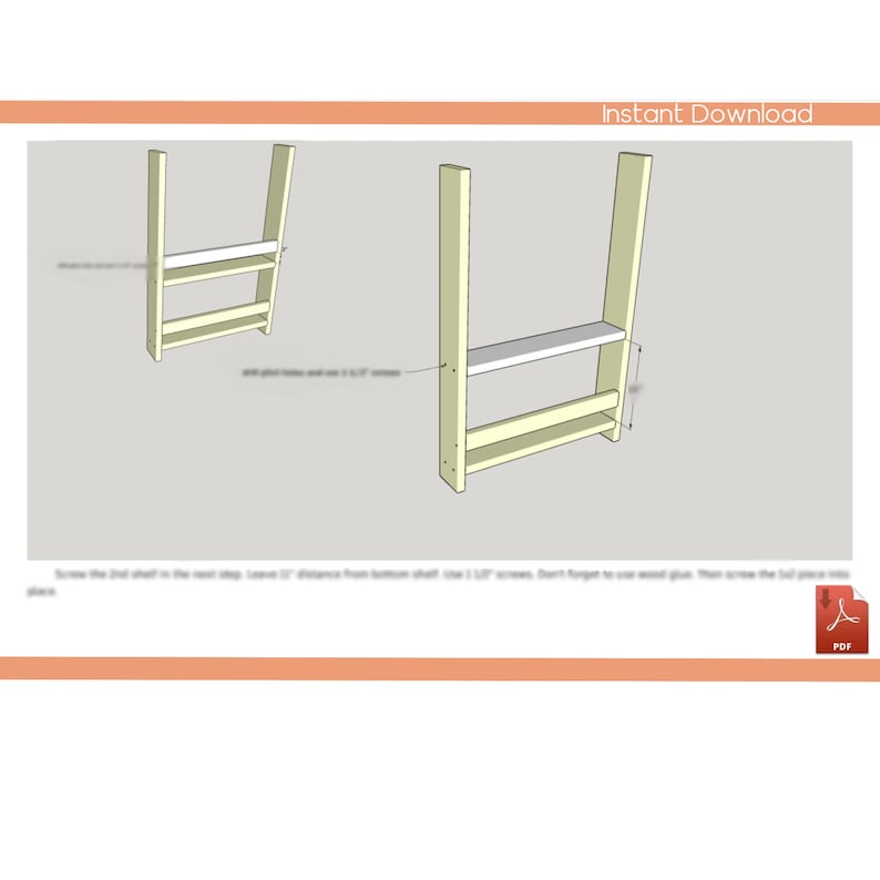 Montessori Bookcase Plans DIY Wooden Bookshelf Plan for Etsy