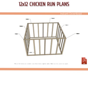 12x12 flat roof chicken run building plans - Download PDF