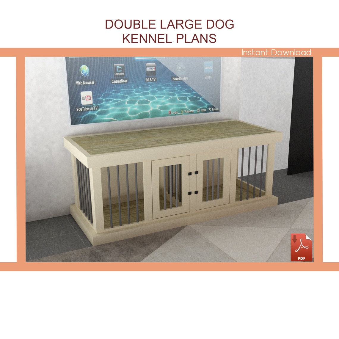 Large Double Dog Kennel DIY Plans Download PDF Etsy