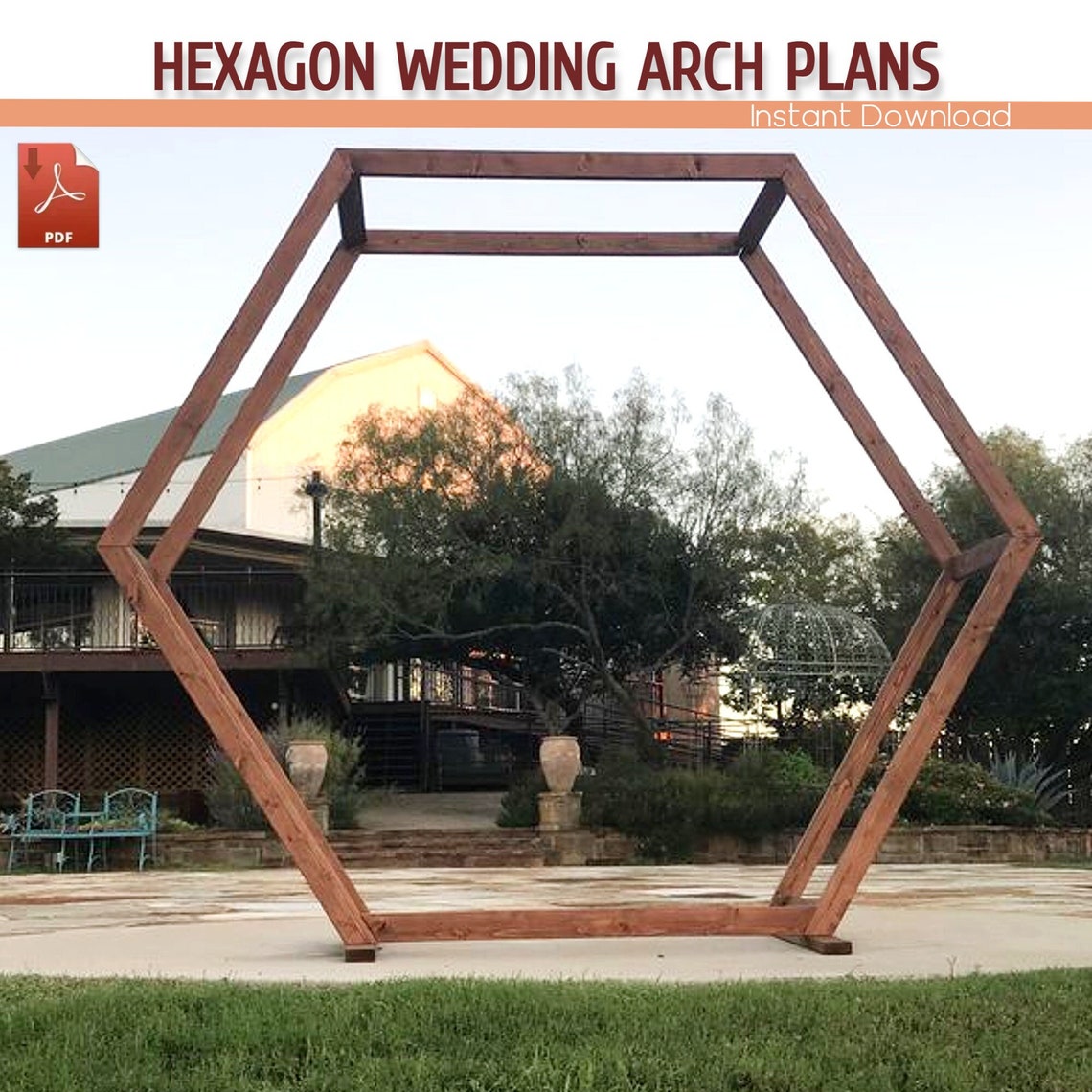 Hexagon Wedding Arch DIY Plans Wooden Hexagon Wedding Arch Etsy