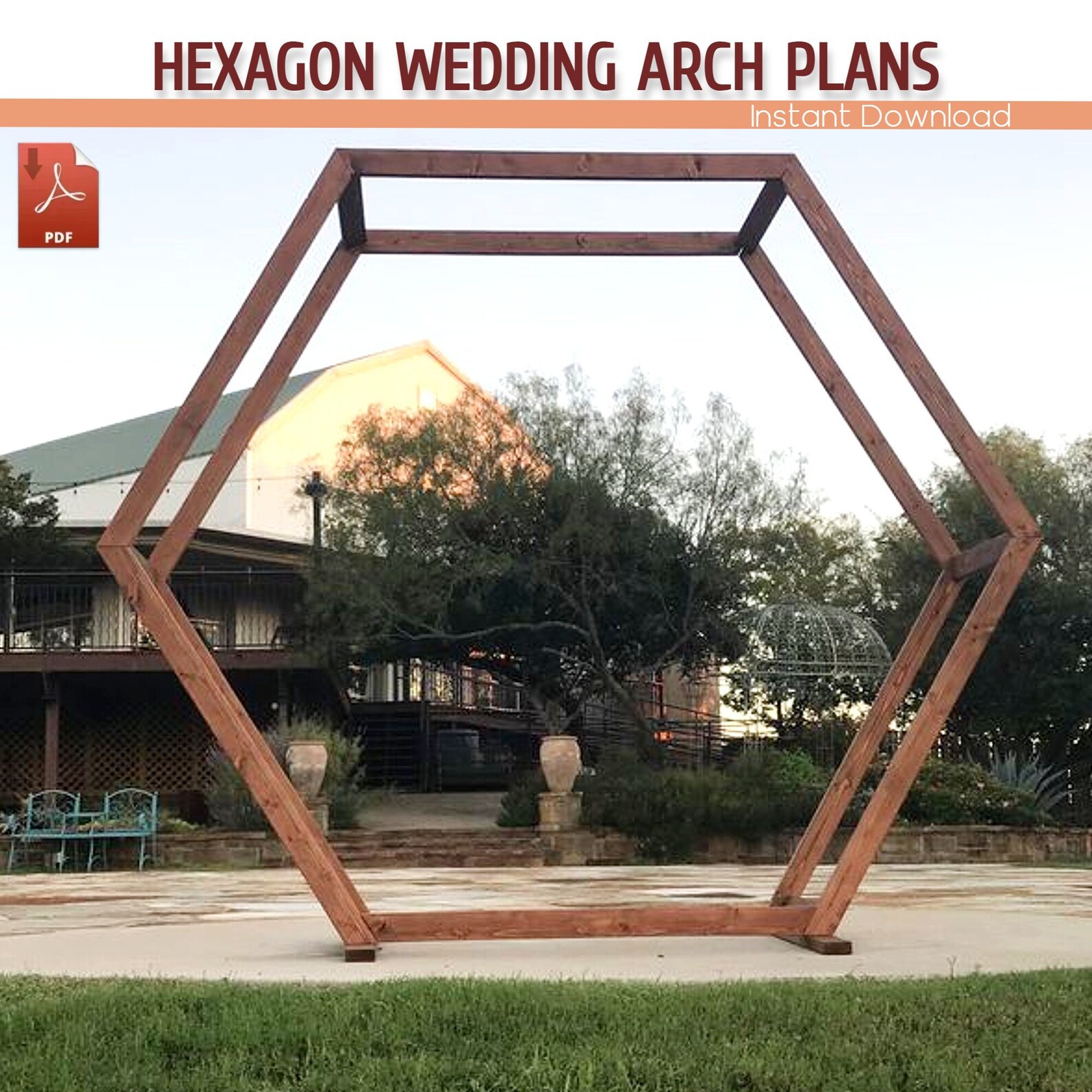 Hexagon Wedding Arch DIY Plans Wooden Hexagon Wedding Arch Etsy