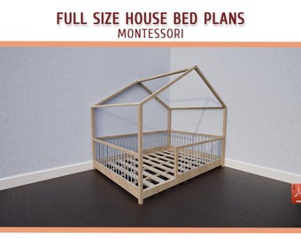 DIY Full Size Montessori House Bed Plans - PDF Download