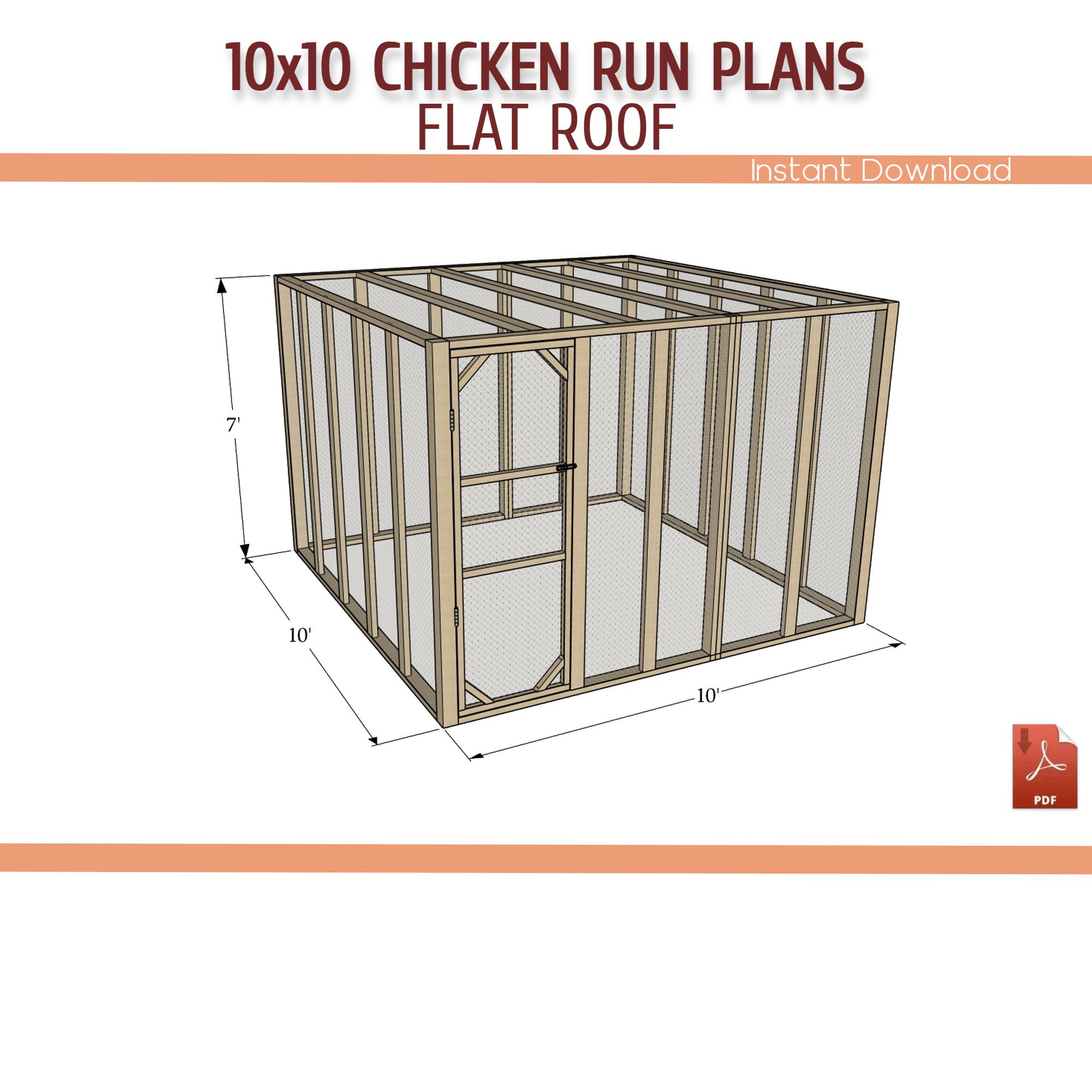 10x10 Chicken Run Plans | DIY Walk in Poultry Enclosure - Backyard Coop ...