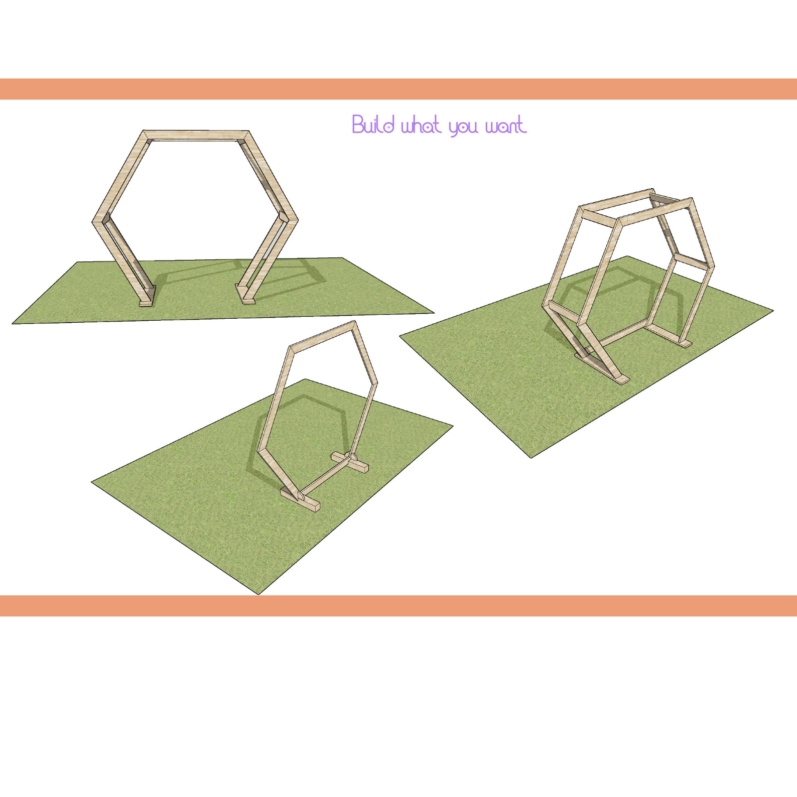 Hexagon Wedding Arch DIY Plans – Wooden Backyard Trellis (download PDF ...