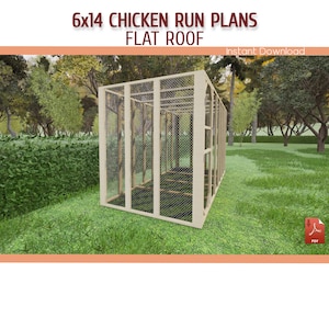 6x14 Large Walk-in Chicken Coop Run DIY Plans - Building Run (download ...