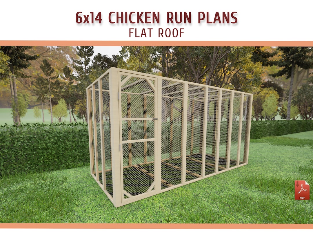 6x14 Large Walk-in Chicken Coop Run DIY Plans - Building Run (download ...