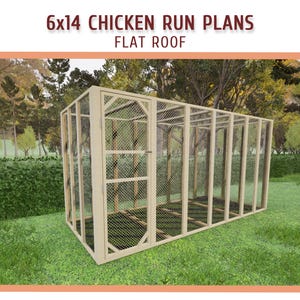 6x14 Large Walk-in Chicken Coop Run Building Plans - 6x14 Chicken Run DIY Plans - Download PDF