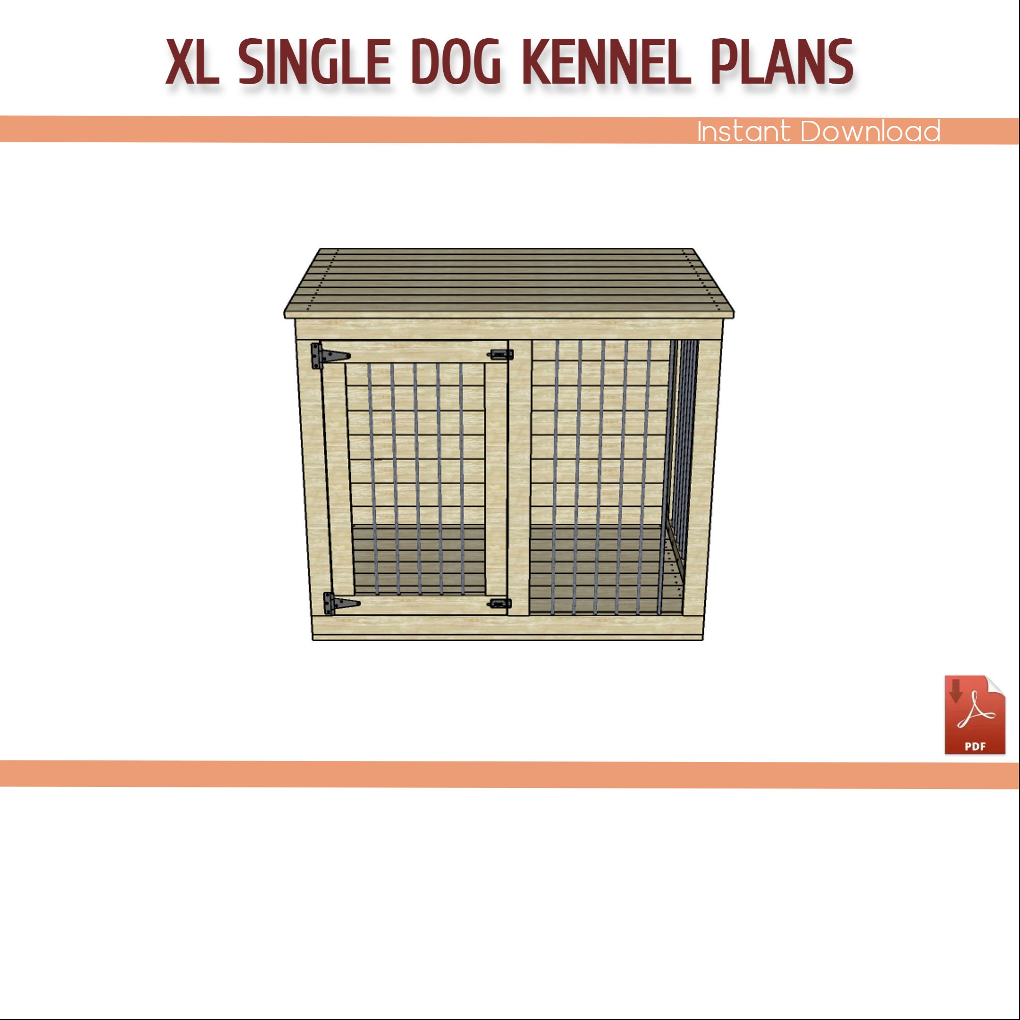 Xlarge Sıngle Dog Kennel Building Plans XL Wooden Dog Crate Etsy
