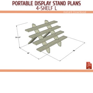 Portable Craft Fair Display Stand Plans, Wooden Display Stand, Cupcake Stand DIY Plans Download PDF image 3