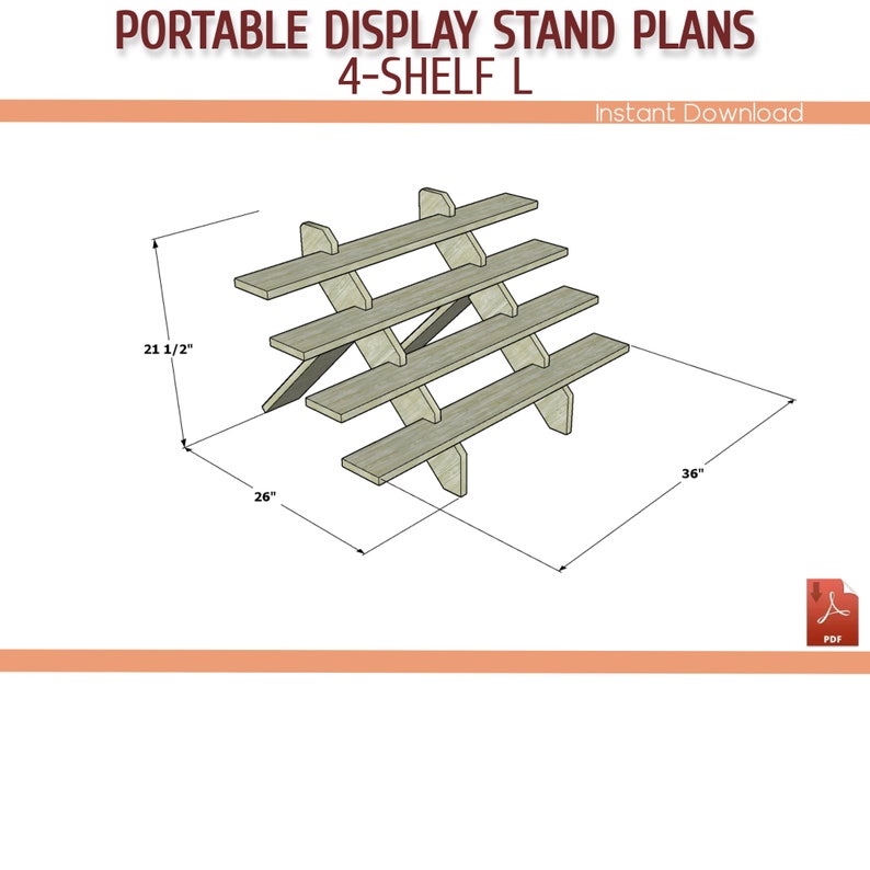 Portable Craft Fair Display Stand Plans, Wooden Display Stand, Cupcake Stand DIY Plans Download PDF image 3