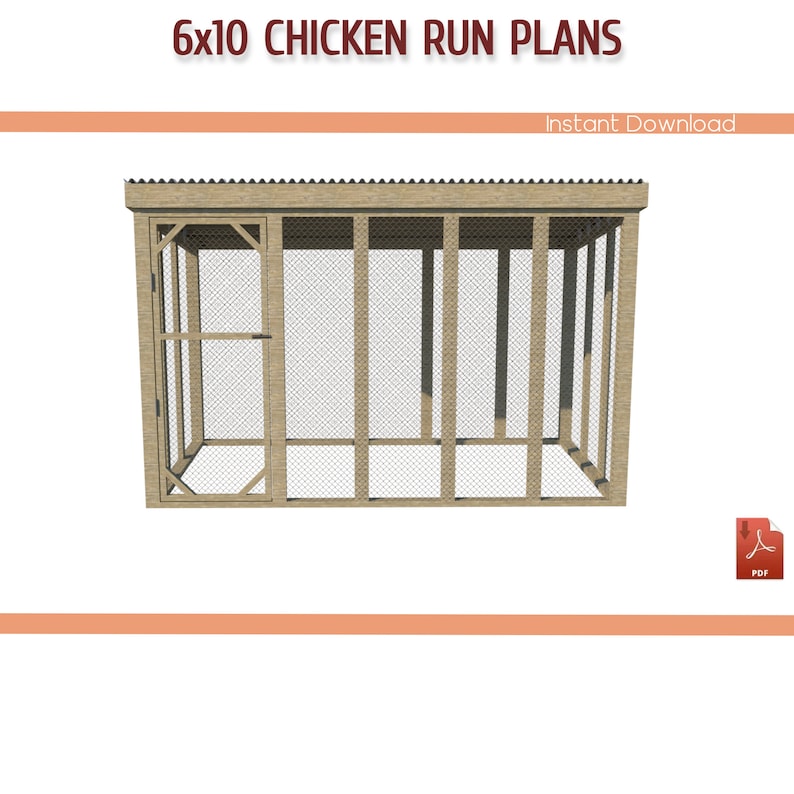 6x10 Chicken Run Building Plans – DIY Walk-in Coop (PDF Download) - Etsy