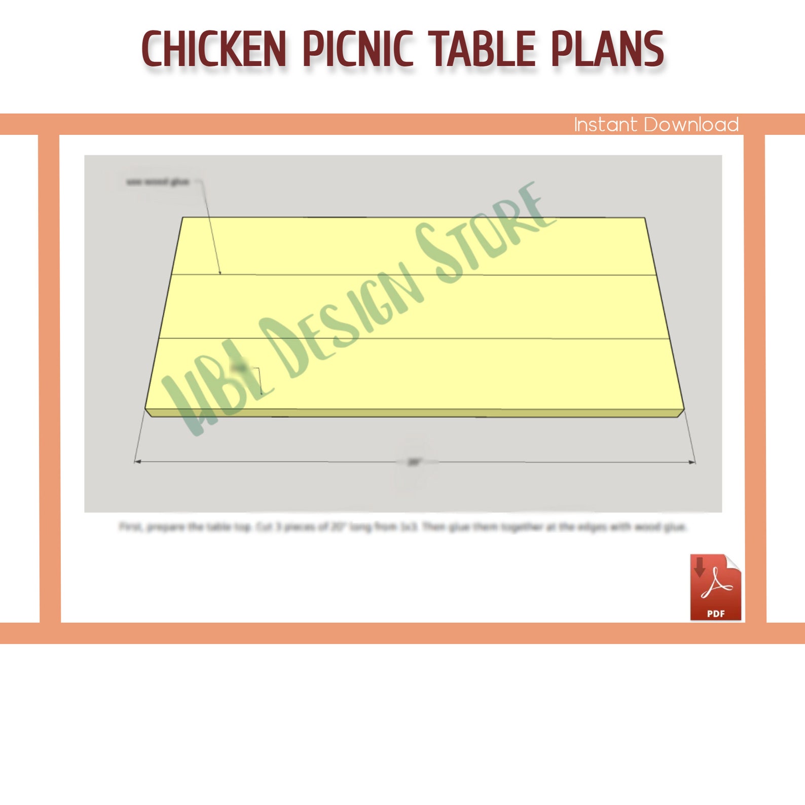 Chicken Picnic Table Plans DIY Chicknic Table Plans Download PDF Etsy