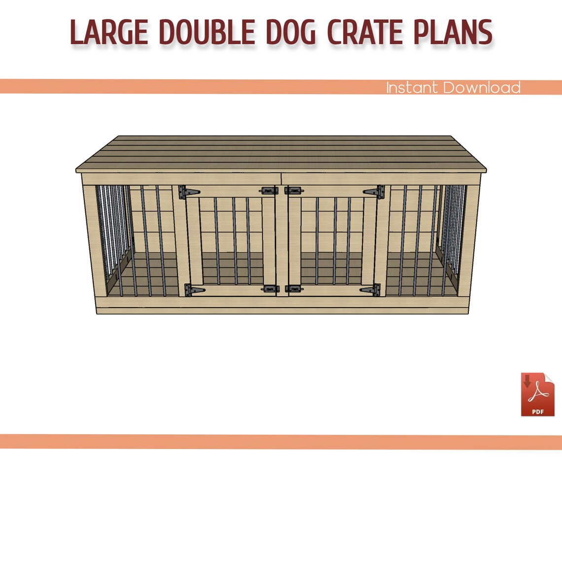 Large Double Dog Kennel Building Plans DIY Large Wooden Dog Etsy