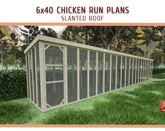 6x40 Large Chicken Run Building Plans – DIY Walk-in Coop (PDF Download)
