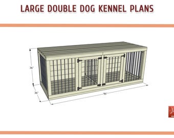 Large Double Dog Crate DIY Plans: Wooden Kennel Furniture (PDF Download)