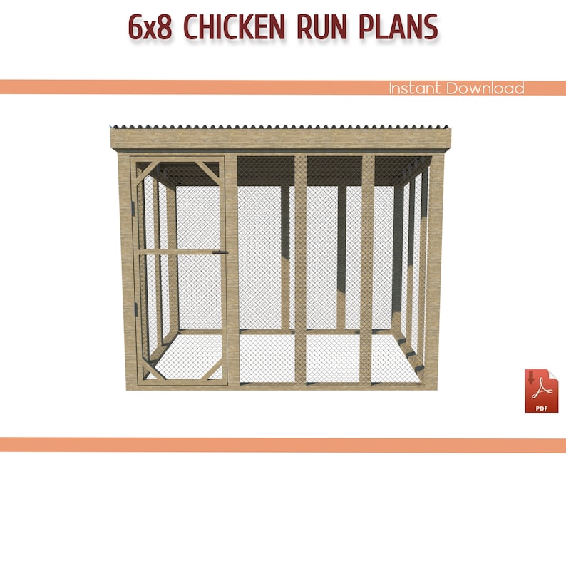 6x8 Walk-in Chicken Run Plans – DIY Building Guide (PDF Download) - Etsy