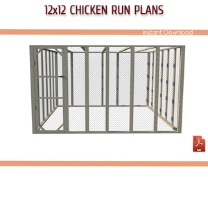 12x12 flat roof chicken run building plans - Download PDF