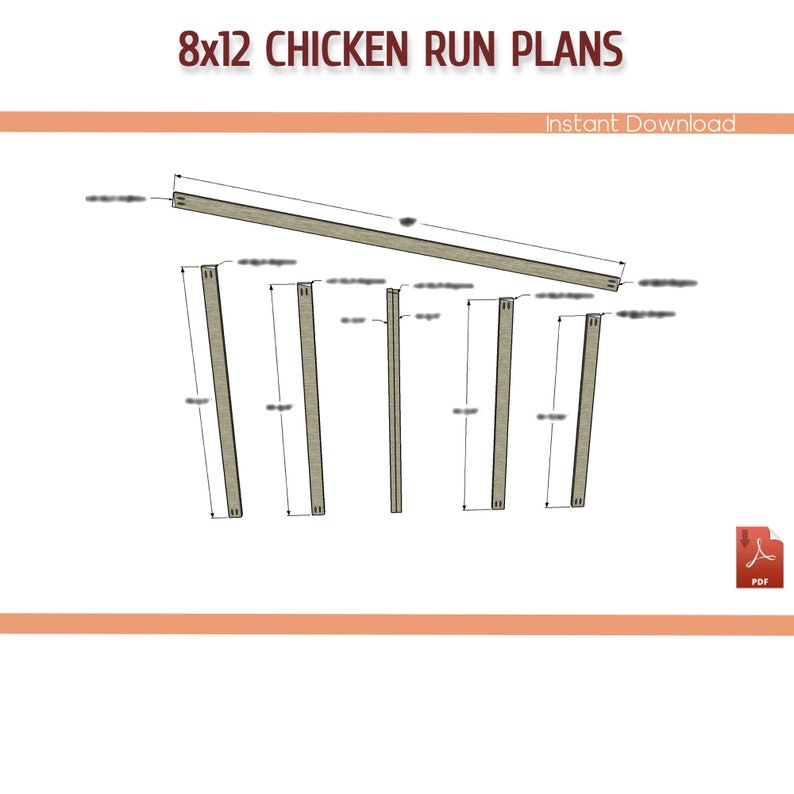 8x12 Walk in Chicken Coop Run Building Plans 8x12 DIY Chicken Run Plans Download PDF image 4