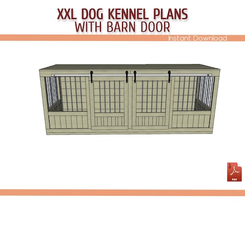 Xxlarge Double Dog Kennel DIY Plans Xxlarge Wooden Dog Crate Etsy