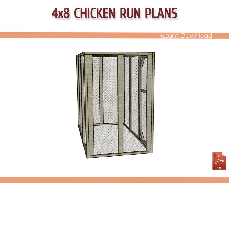 4x8 Chicken Coop Run DIY Plans 8x4 Chicken Run Building Etsy