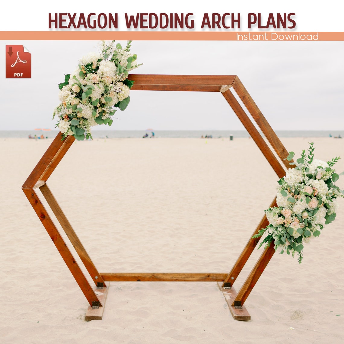 Hexagon Wedding Arch DIY Plans – Wooden Backyard Trellis (download PDF ...