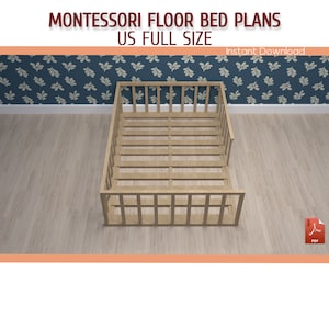 Montessori Floor Bed with Rails Plan for Toddler