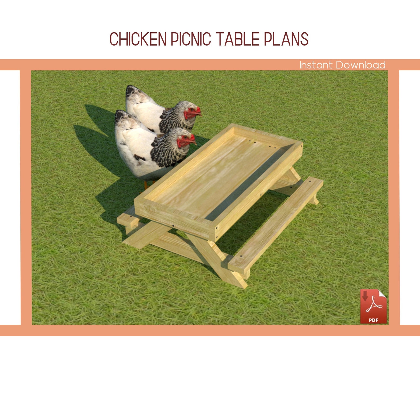 Chicken Picnic Table Plans DIY Chicknic Table Plans Etsy