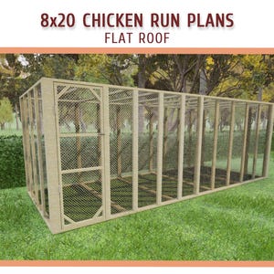 8x20 Chicken Coop Run DIY Building Plans - 8x20 Chicken Run Plans, Walk-in Chicken Run Plans - Download PDF
