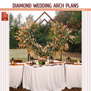 Diamond Wedding Arch Building Plans DIY Diamond Wedding Arch Plans Backyard Trellis for Ceremony Download PDF image 4