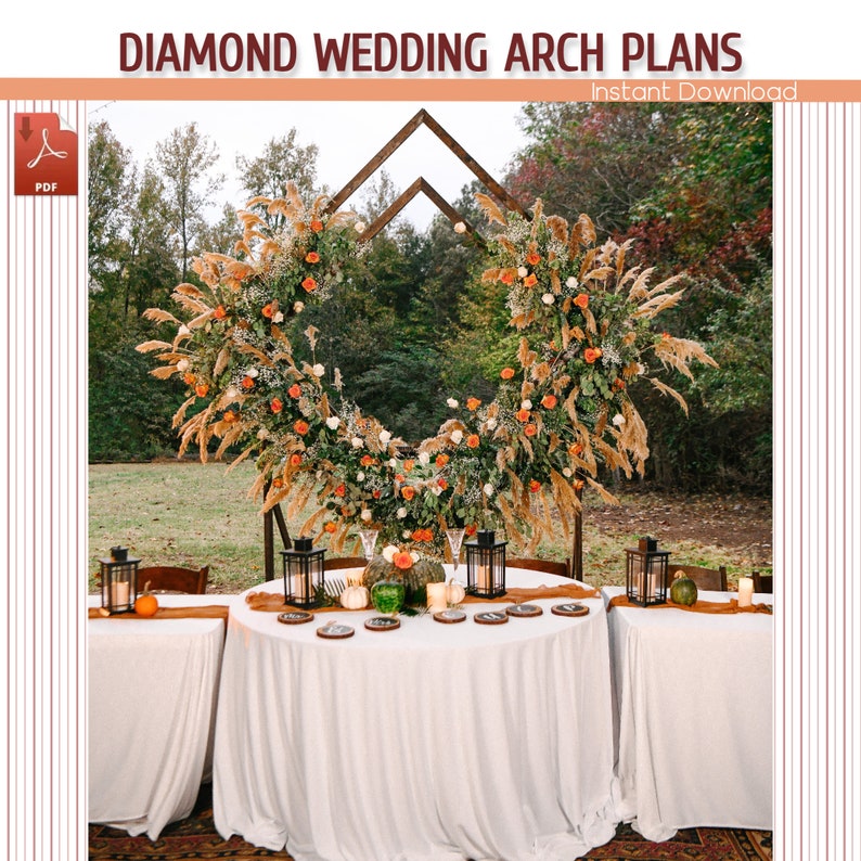 Diamond Wedding Arch Building Plans DIY Diamond Wedding Arch Plans Backyard Trellis for Ceremony Download PDF image 4