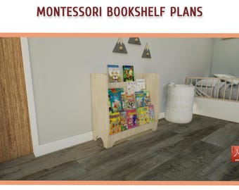 Montessori Toddler Bookshelf Plans - DIY Wooden Bookcase (Download PDF)