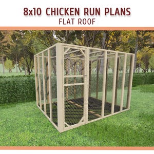 8x10 Chicken Coop Run DIY Building Plans - 8x10  Walk-in Chicken Run  Plans - Download PDF