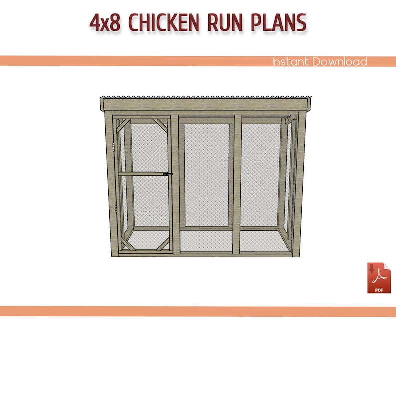 4x8 Chicken Coop Run Plans DIY Chicken Run Building Plans Etsy