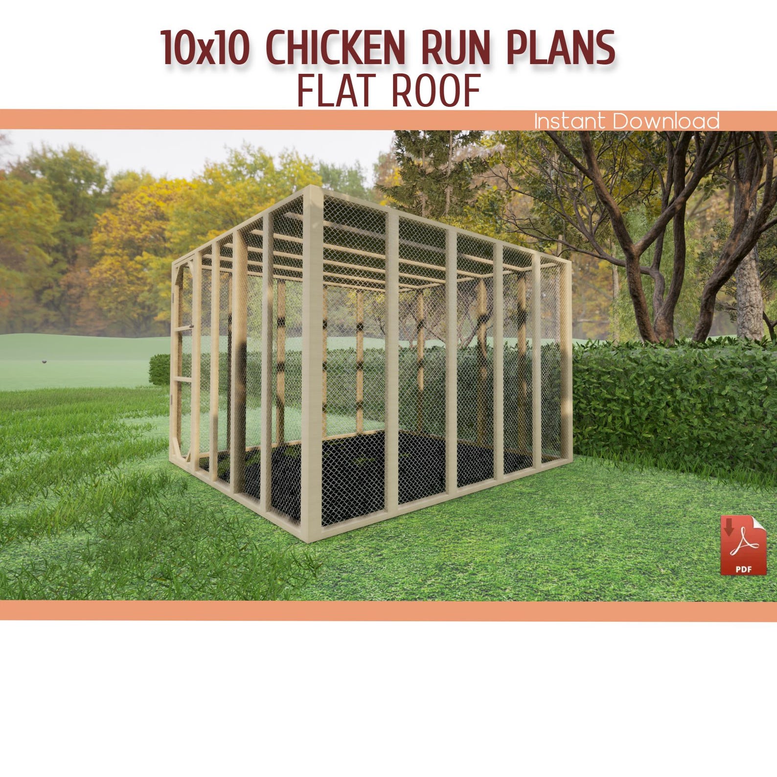 10x10 Chicken Run Plans | DIY Walk in Poultry Enclosure - Backyard Coop ...