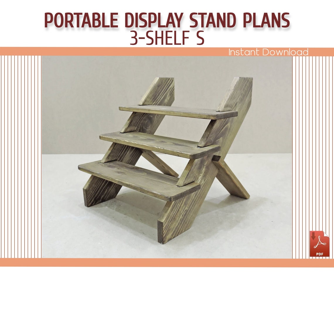 Portable Craft Fair Display Stand Plans Wooden Display Stand Etsy